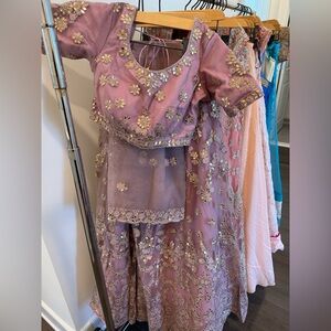 Elegant Embroidered Indian Purple dress for Indian weddings or events